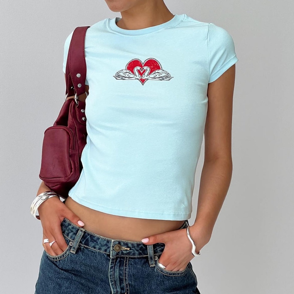 Princess Polly Love Swan Blue Baby T